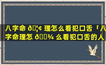 八字命 🦢 理怎么看犯口舌「八字命理怎 🌾 么看犯口舌的人」